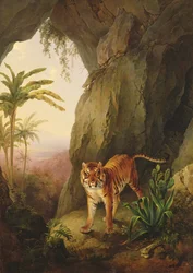 Tiger i en grotta, omkring 1814